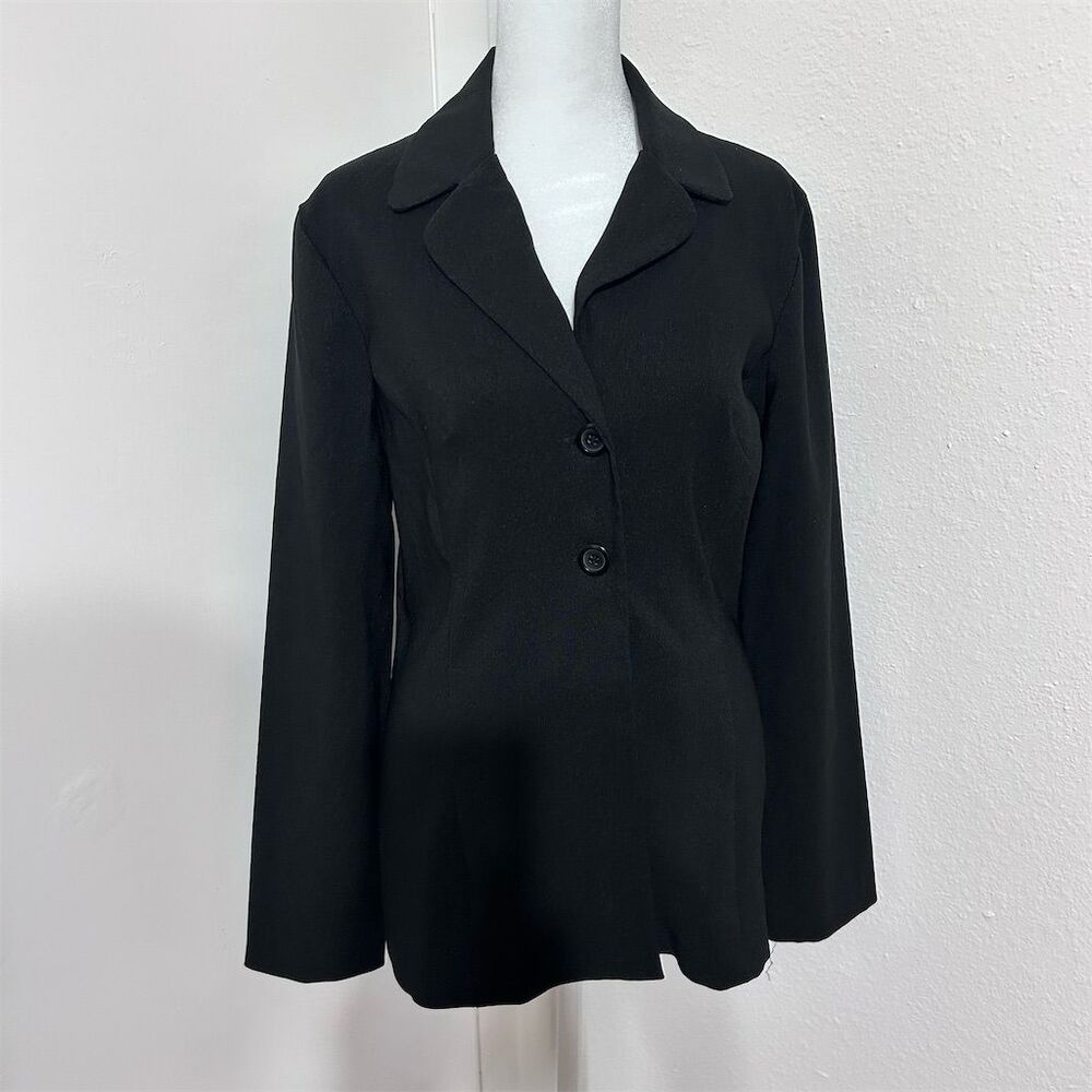 I.n.c. Women's Black Button-Up Blazer Size M Business Tailored
